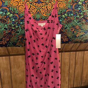 Pink and Black Women's Dress